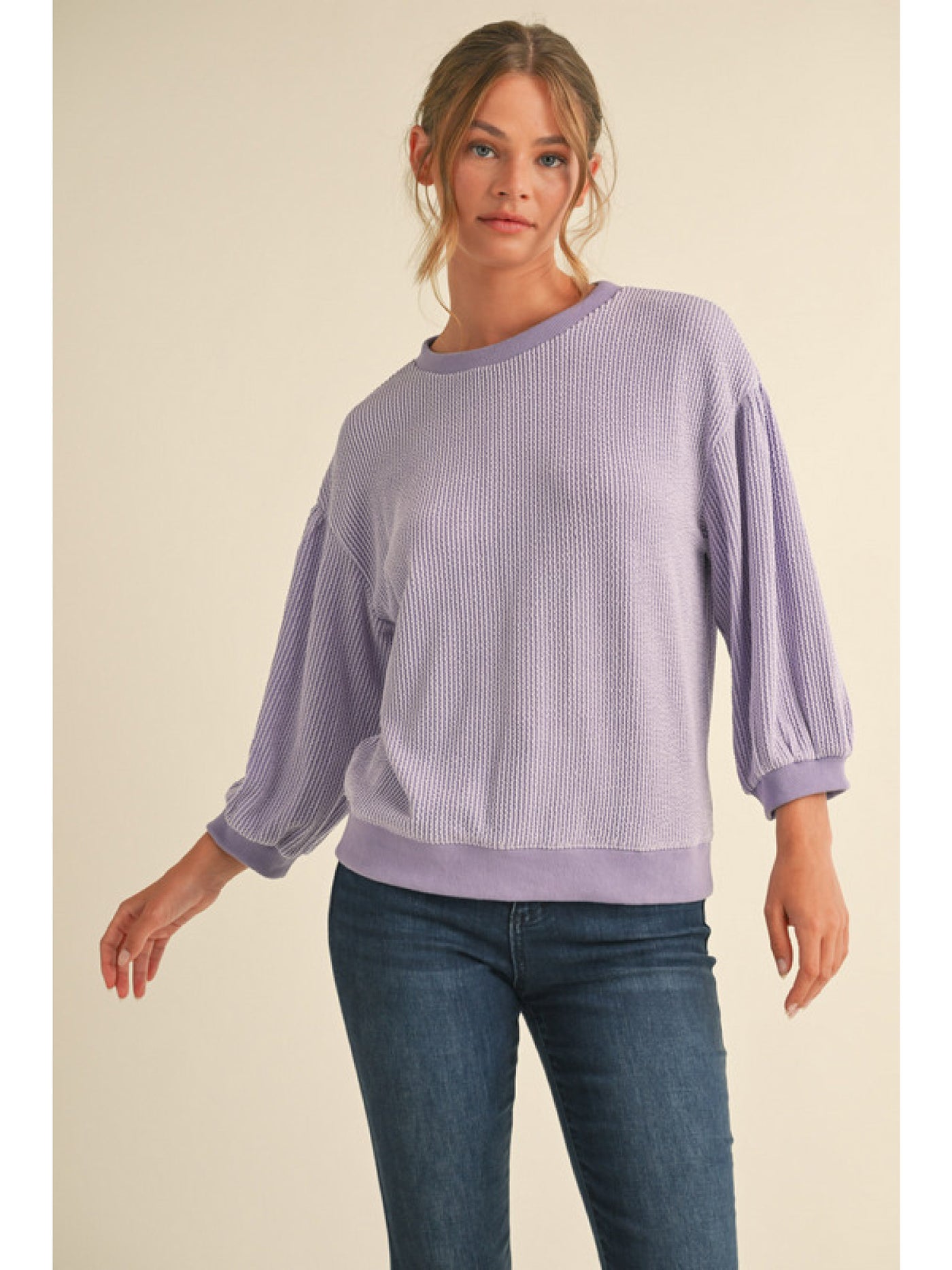 Aryn Textured Top (Lavender)