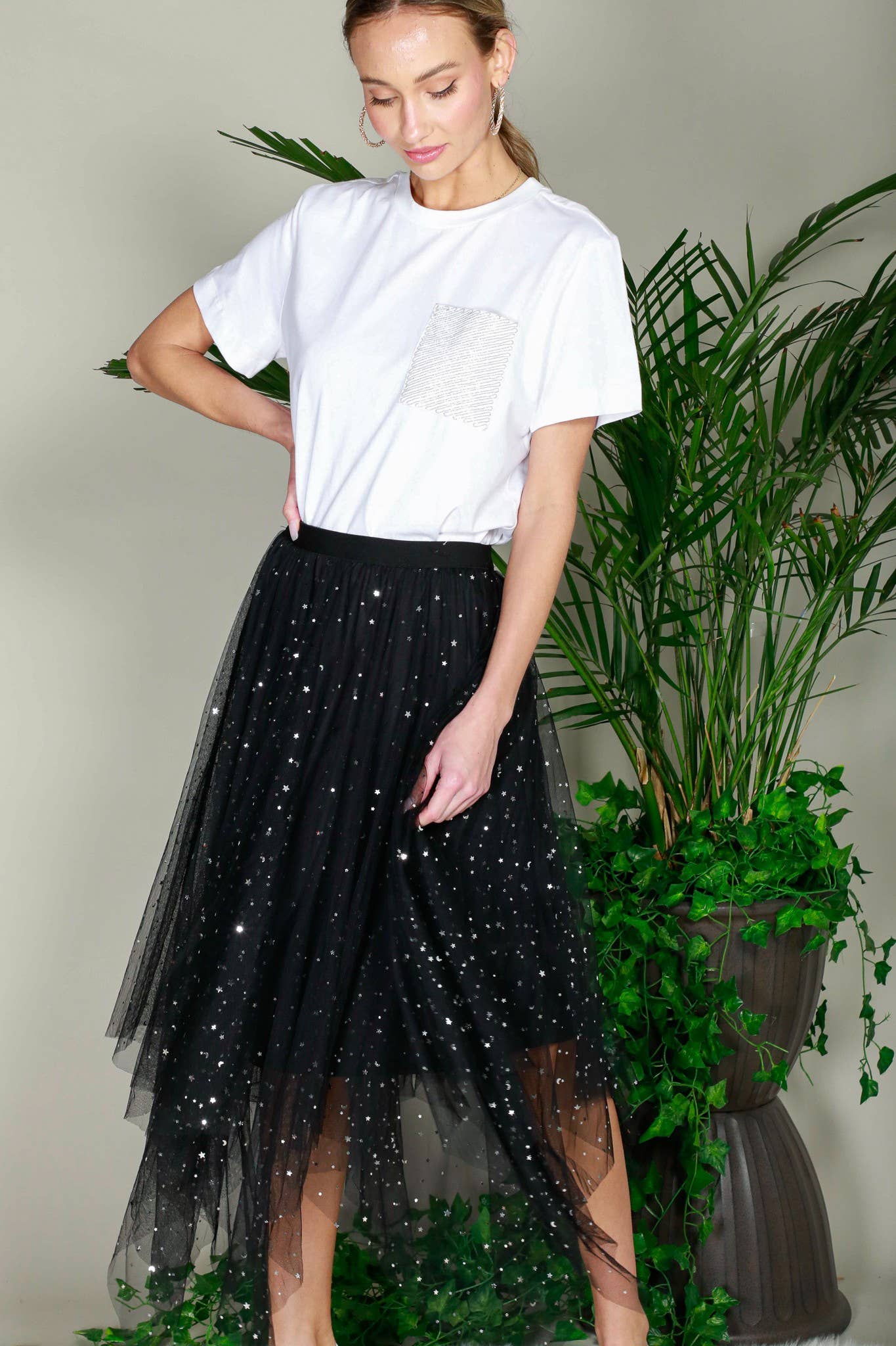 Camille Star Foil Mesh Skirt