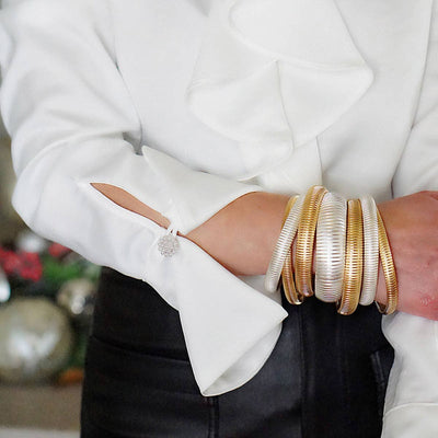 Florence Watchband Bangle in Satin Gold