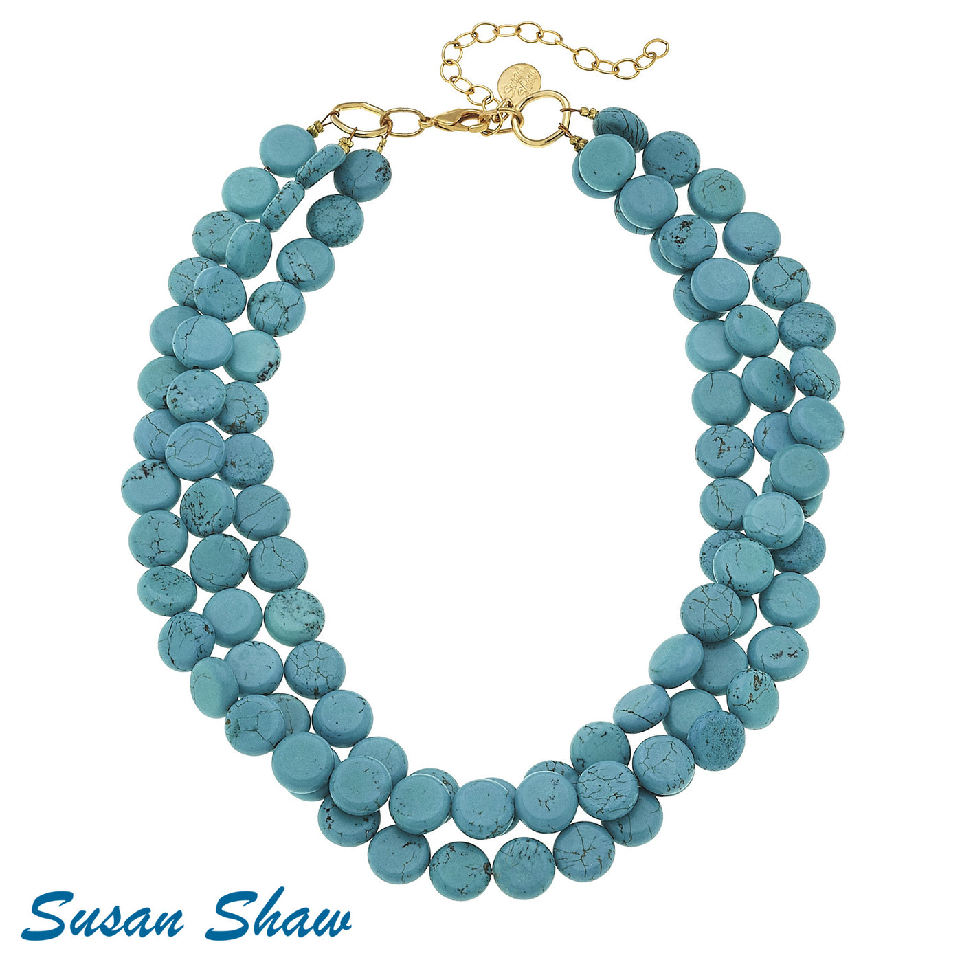 SS 3 Strand Turq Necklace