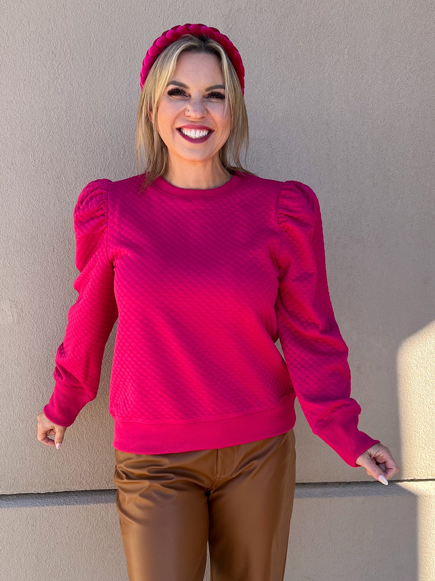 Aurora Texture Top (Cranberry)