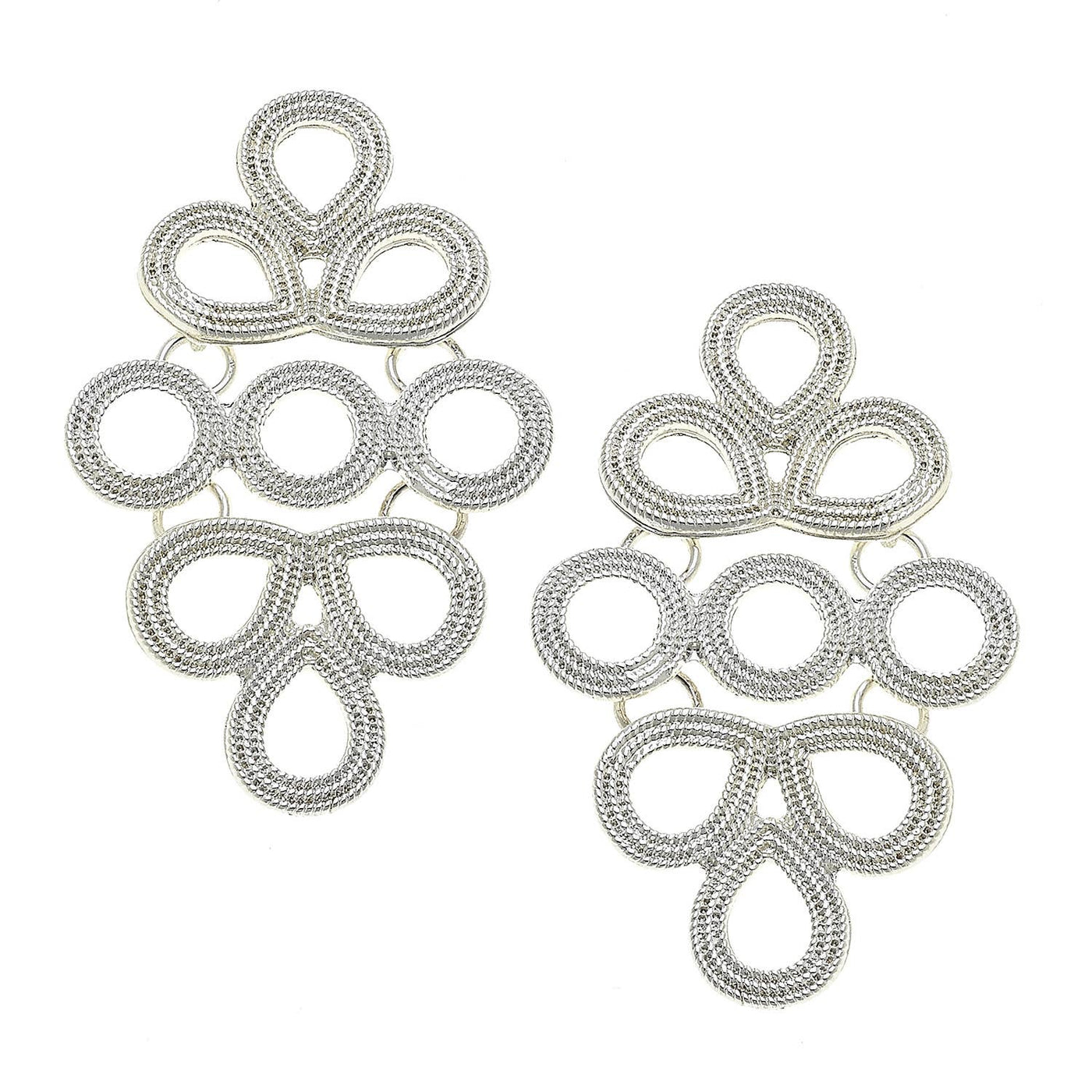 Silver Multi Circle Post Earrings