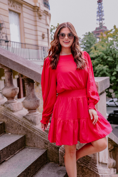 Haley Pink Smocked Dress