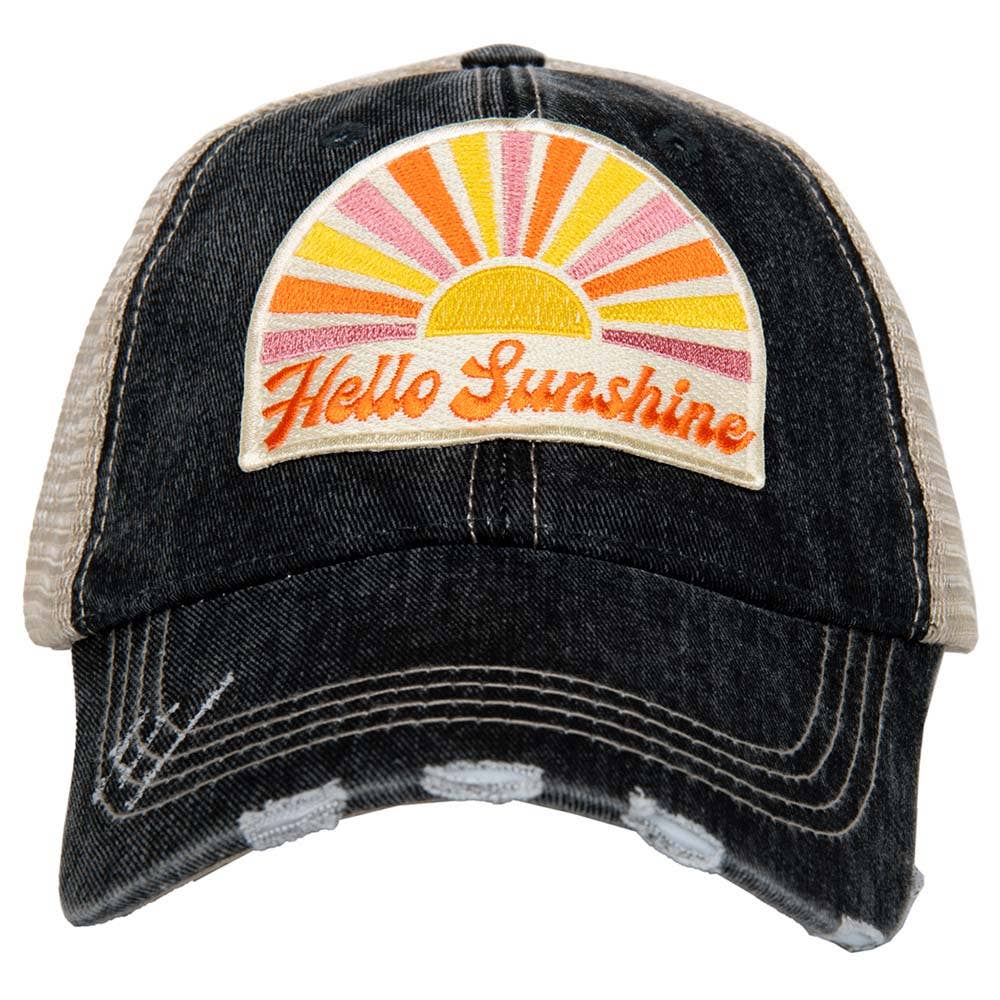 Hello Sunshine Trucker Hat: Black