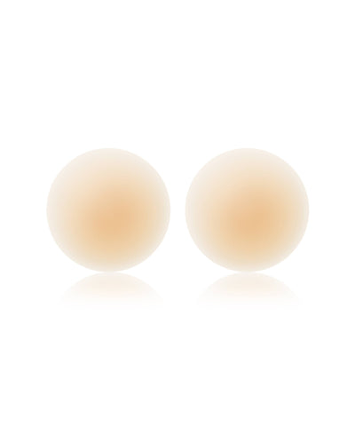 No-Show (Round) | Reuasble Adhesive Nipple Covers: 4in. / No 3 Buff