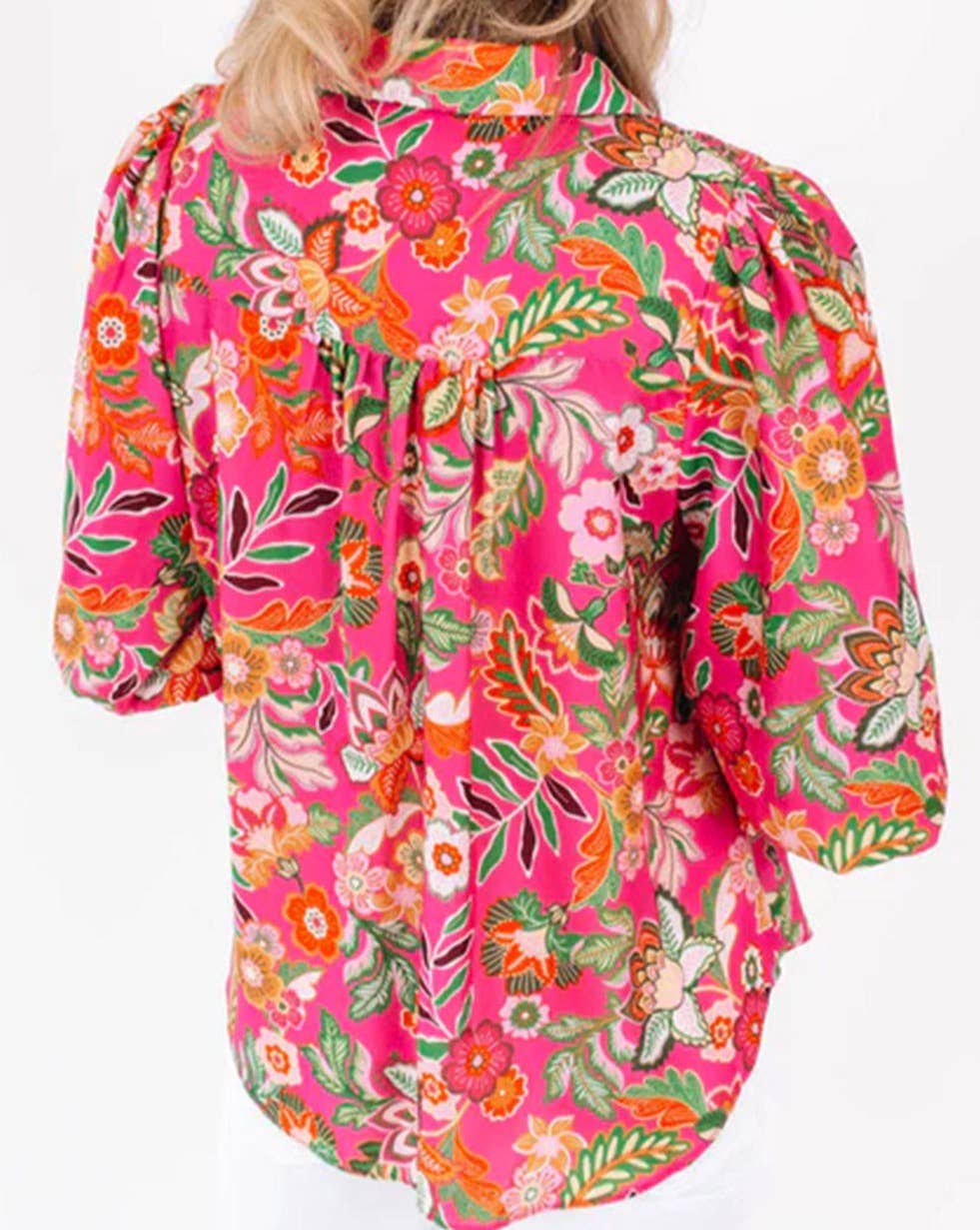 Jackie Pink Floral Top