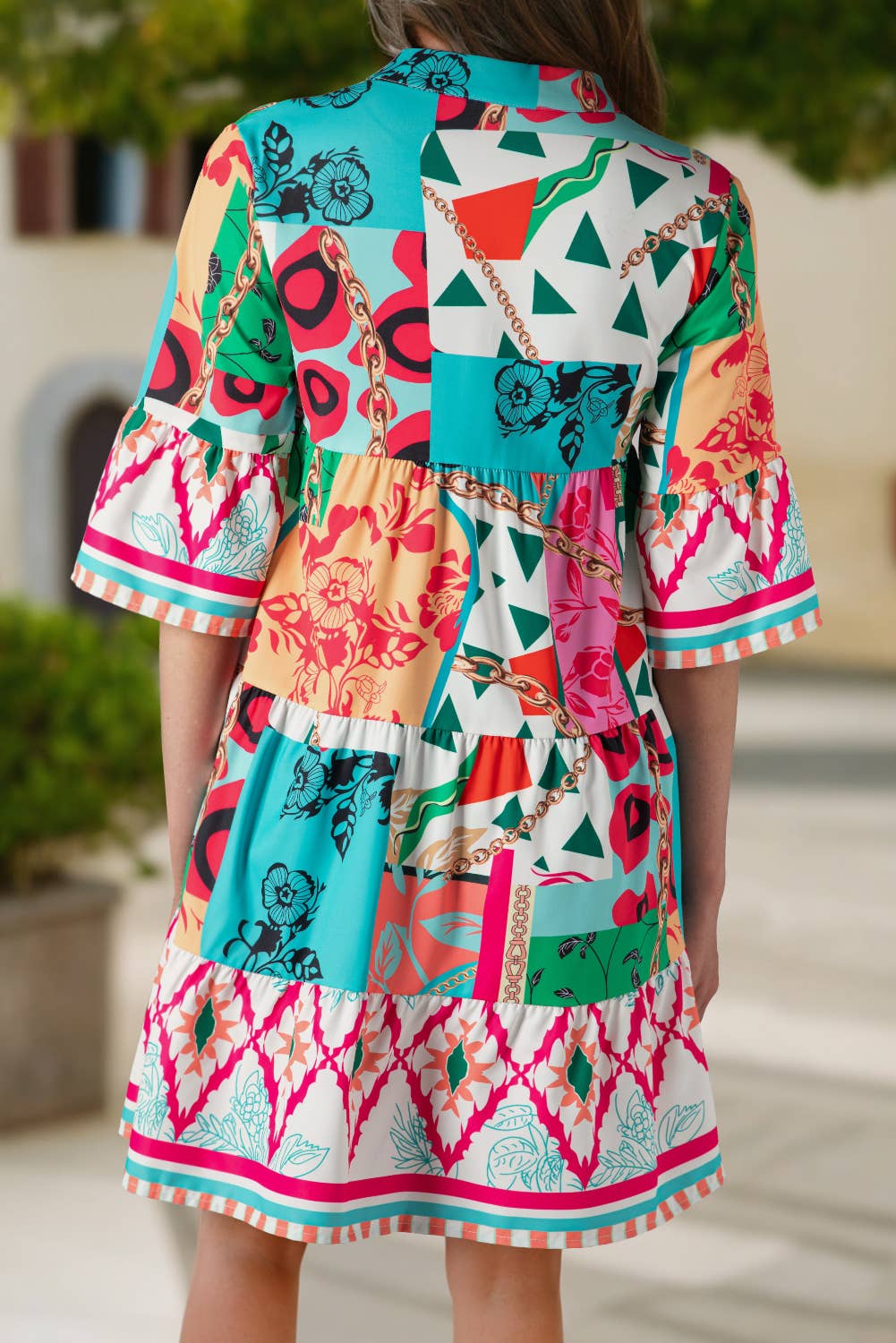 Clara Abstract Print Dress