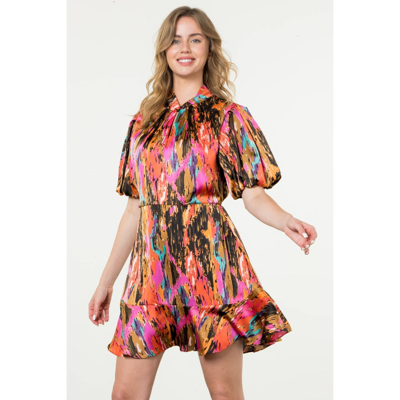 Lilly Puff Sleeve Midi Dress