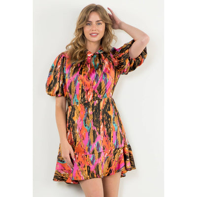 Lilly Puff Sleeve Midi Dress