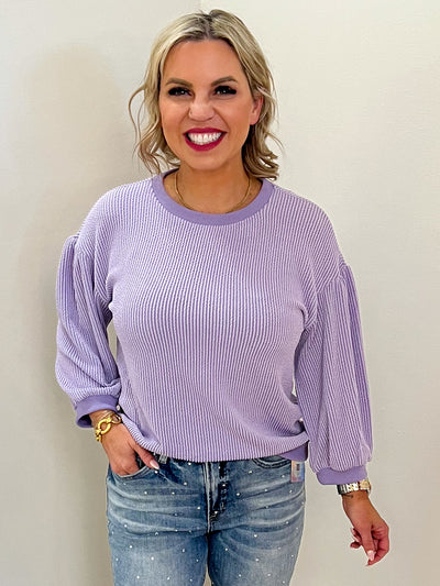 Aryn Textured Top (Lavender)