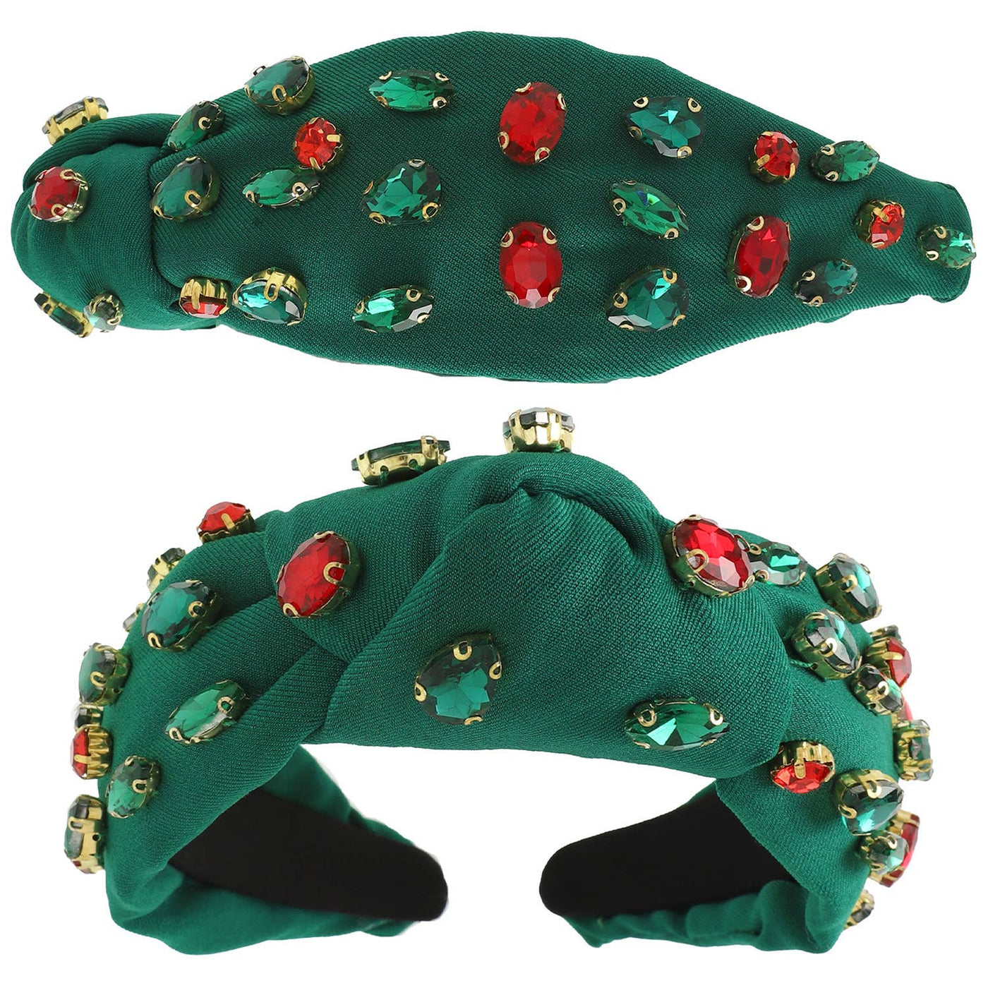 Christmas Themed Jewel Embellished Headband : Green