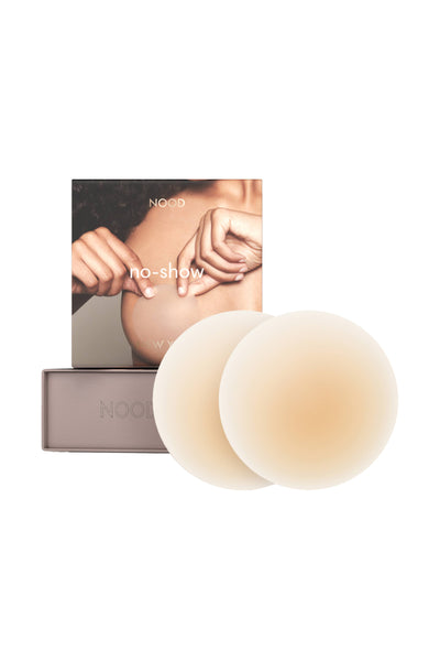 No-Show (Round) | Reuasble Adhesive Nipple Covers: 3in. / No 3 Buff