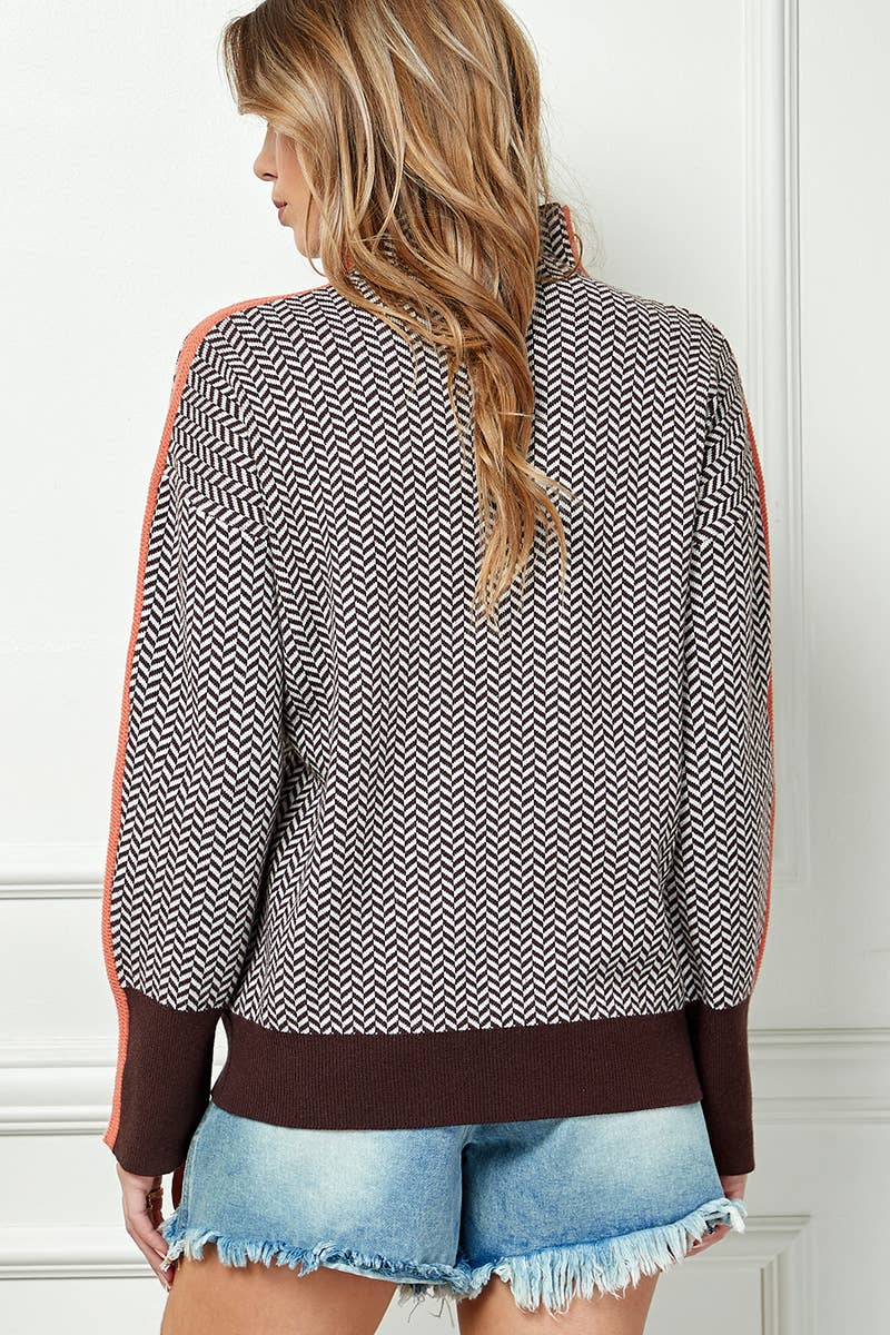 Cybil Chevron Pattern Sweater