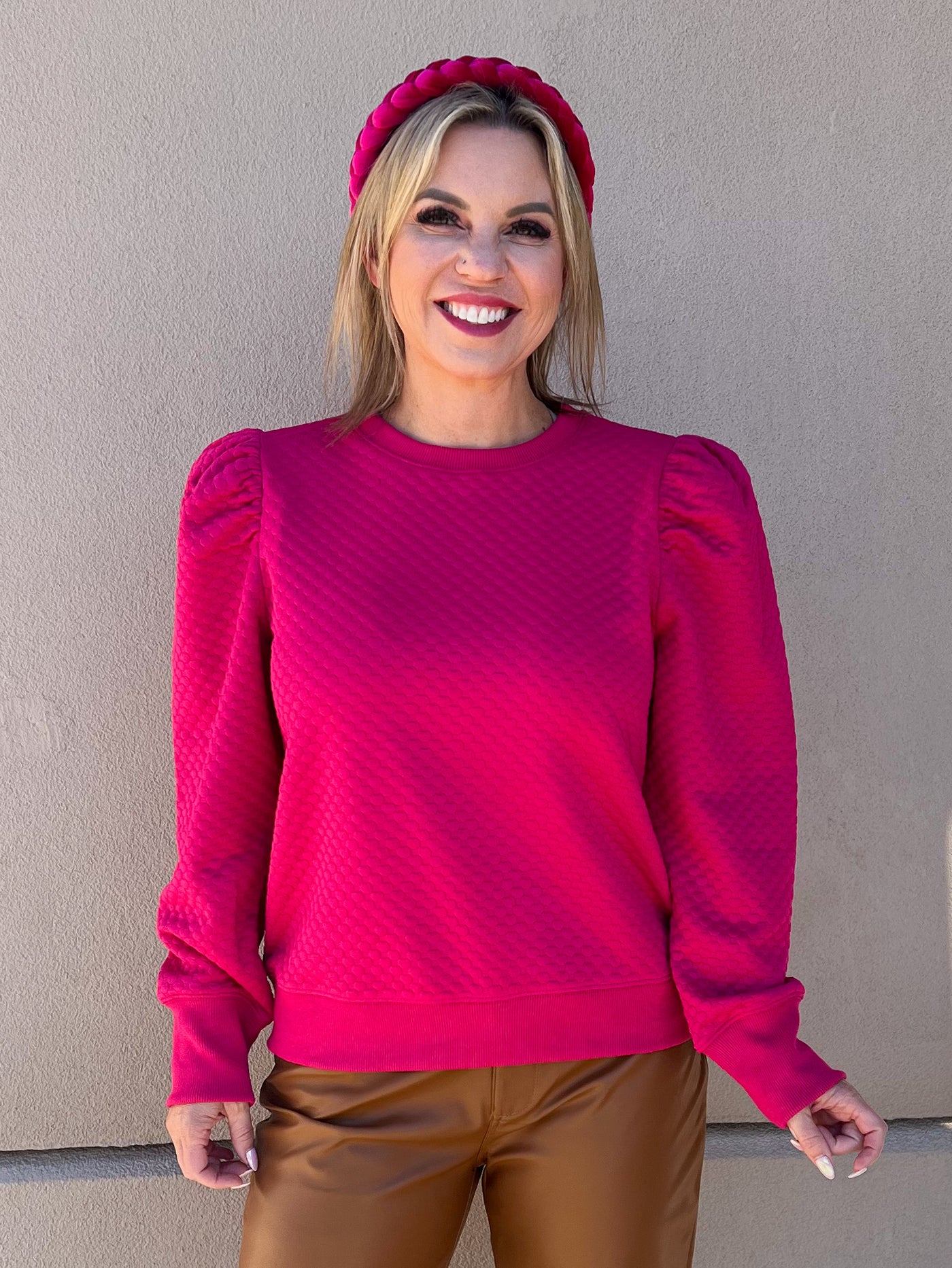 Aurora Texture Top (Cranberry)