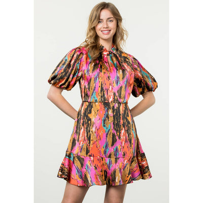 Lilly Puff Sleeve Midi Dress