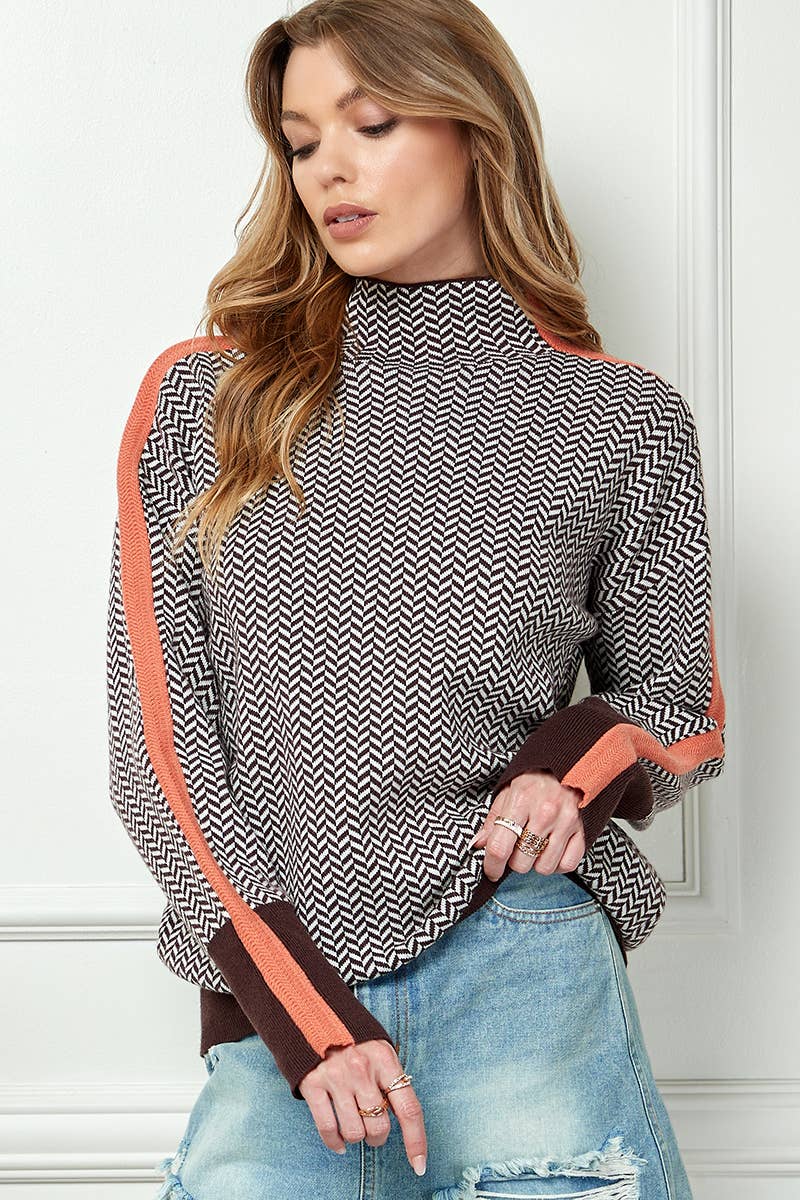 Cybil Chevron Pattern Sweater