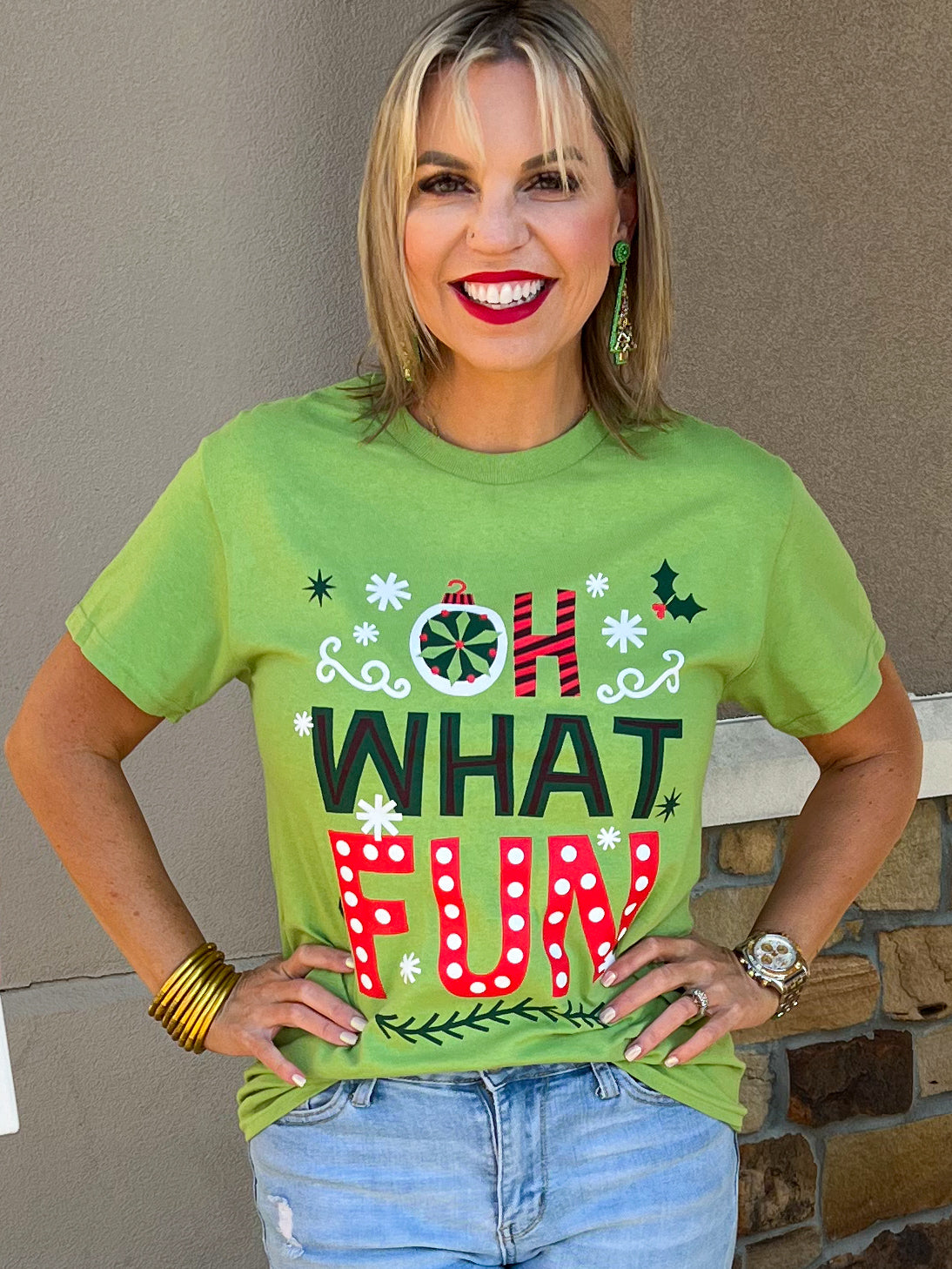 Oh What Fun Christmas Graphic Top