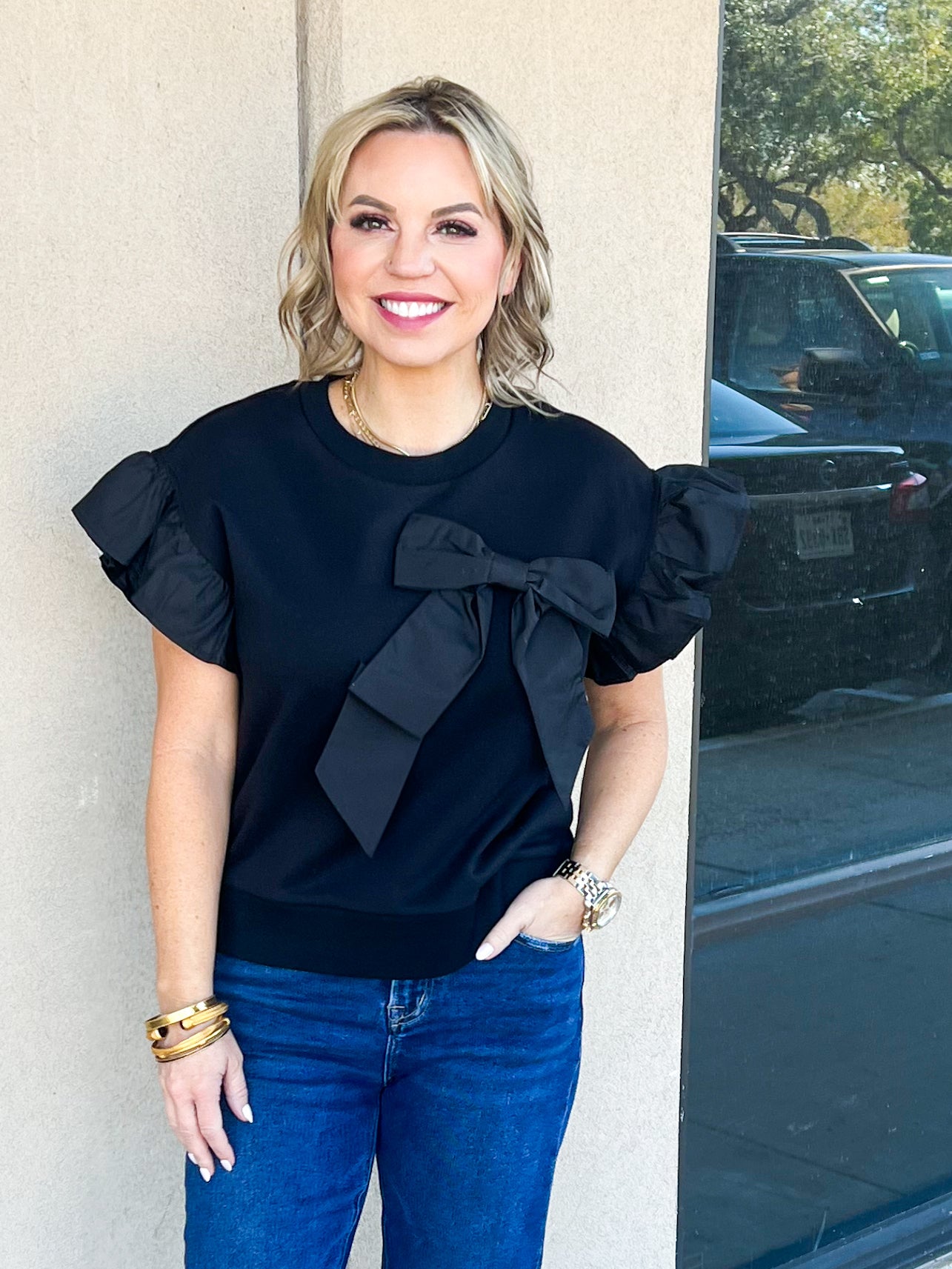 Gianna Bow Top (Black)