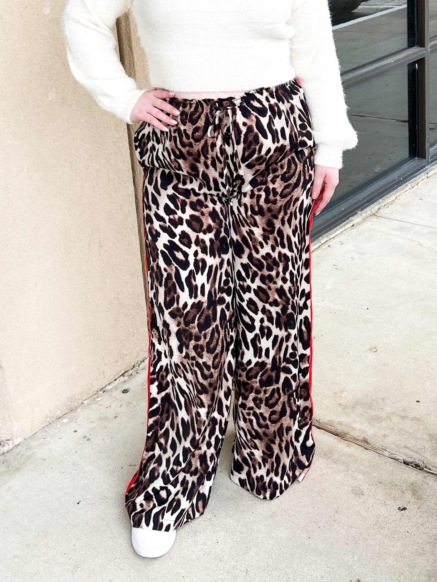 Sutton Leopard Red Stripe Pants