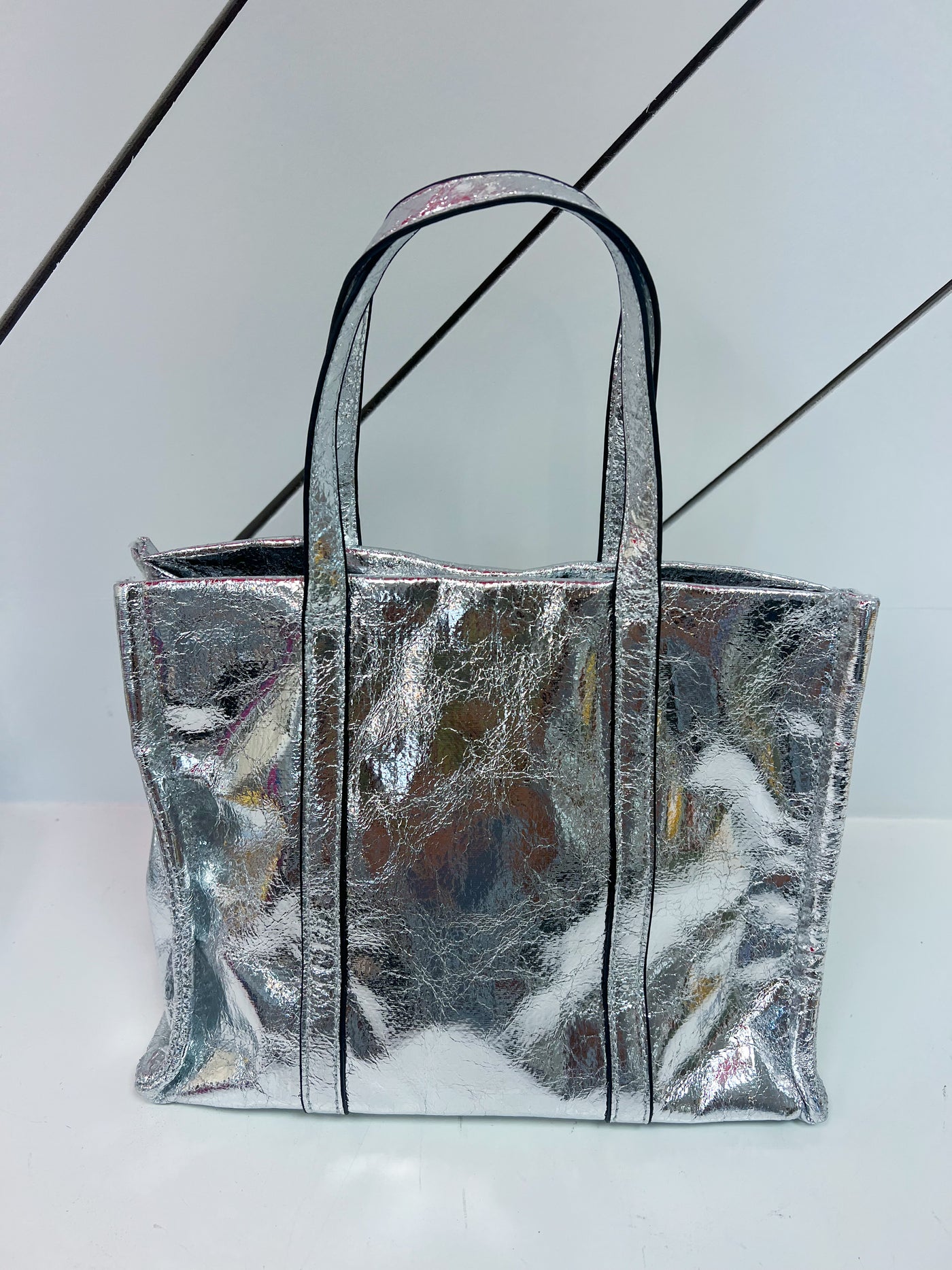 Sterling Metallic Mini Tote Bag