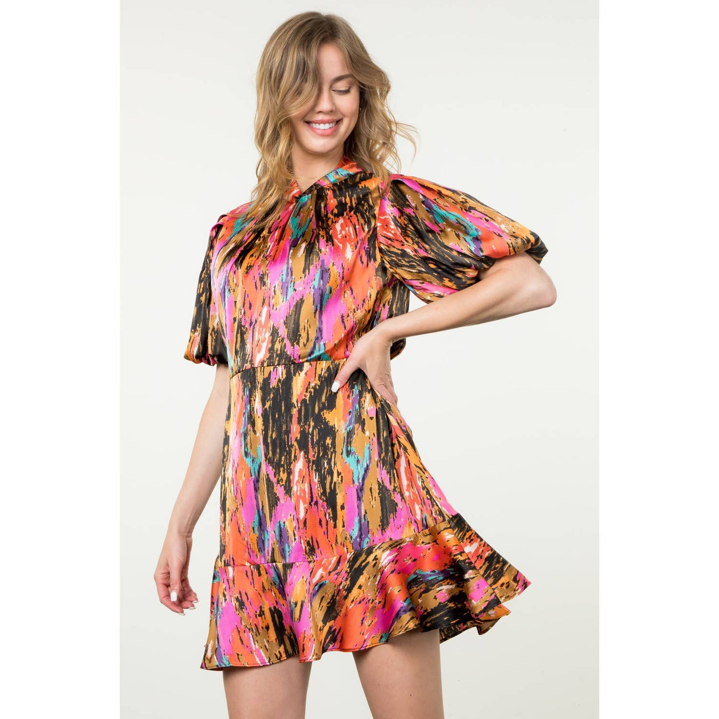 Lilly Puff Sleeve Midi Dress