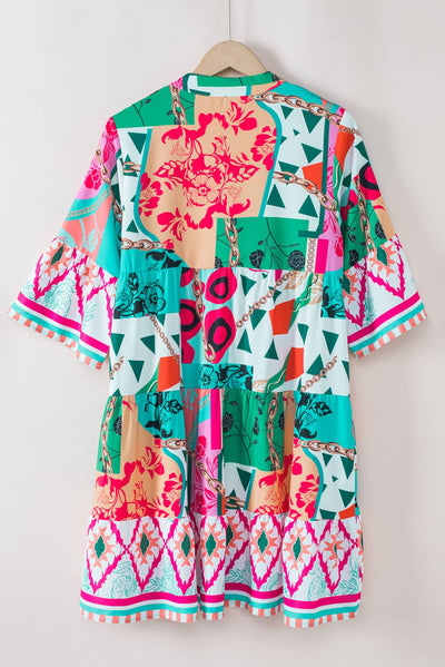 Clara Abstract Print Dress