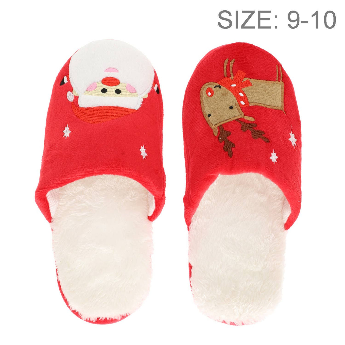 Christmas Suedette Faux Fur Lined Slippers : Large (9-10)