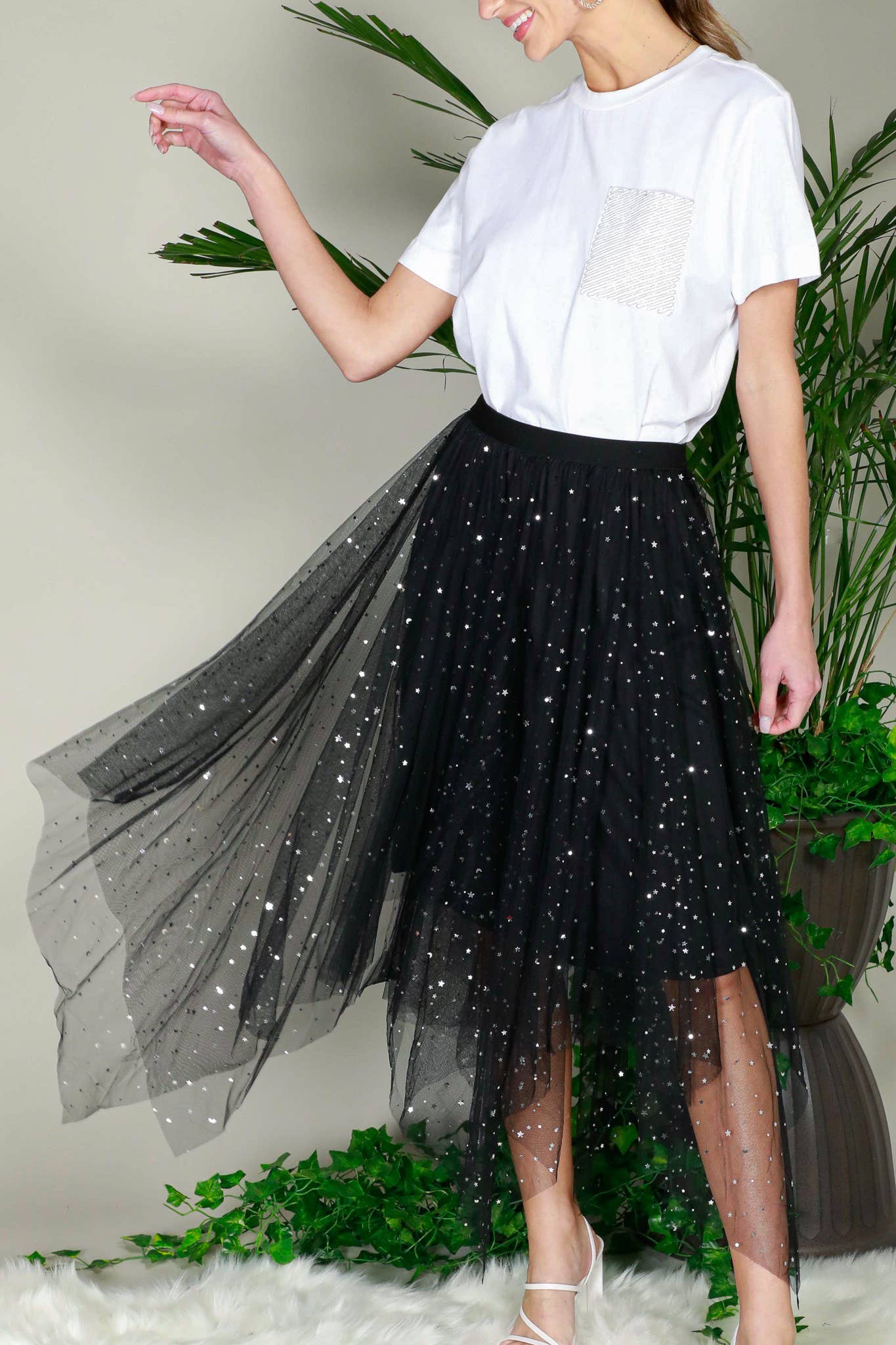 Camille Star Foil Mesh Skirt