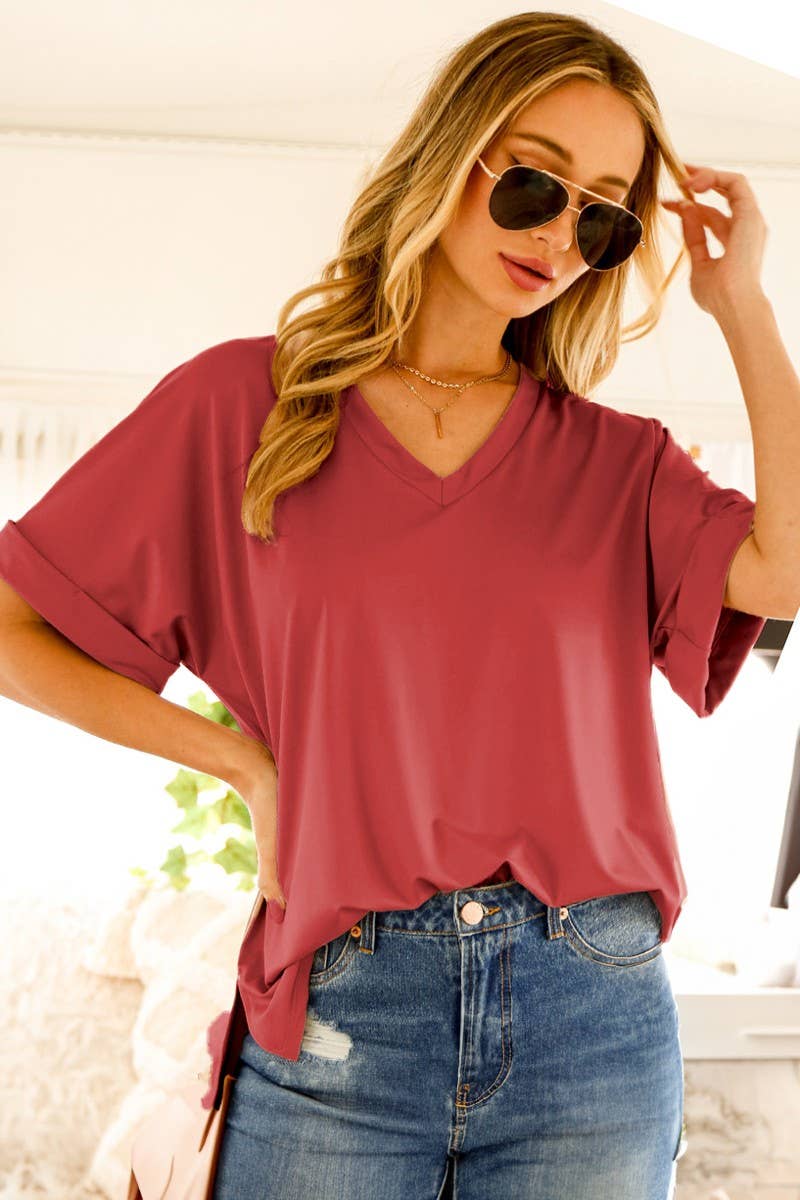 Kiera Comfy Top (Burgundy)