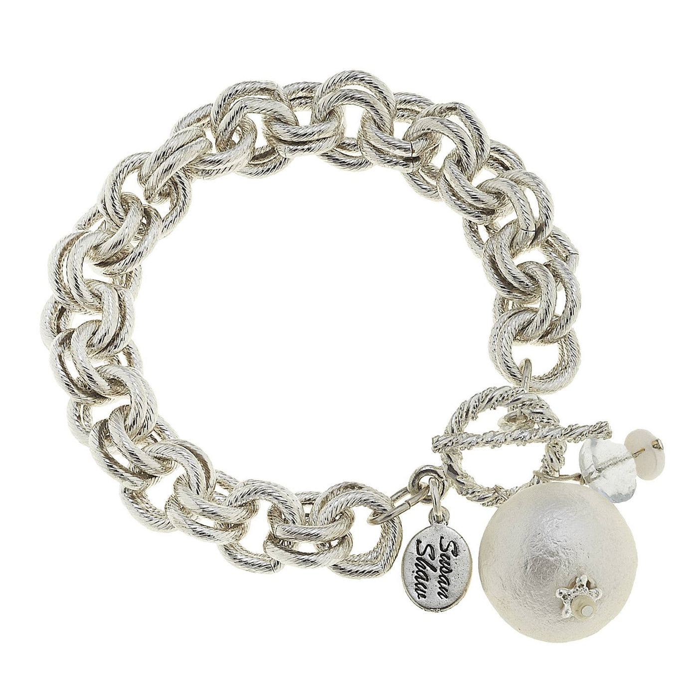 Silver with Cotton Pearl Bracelet