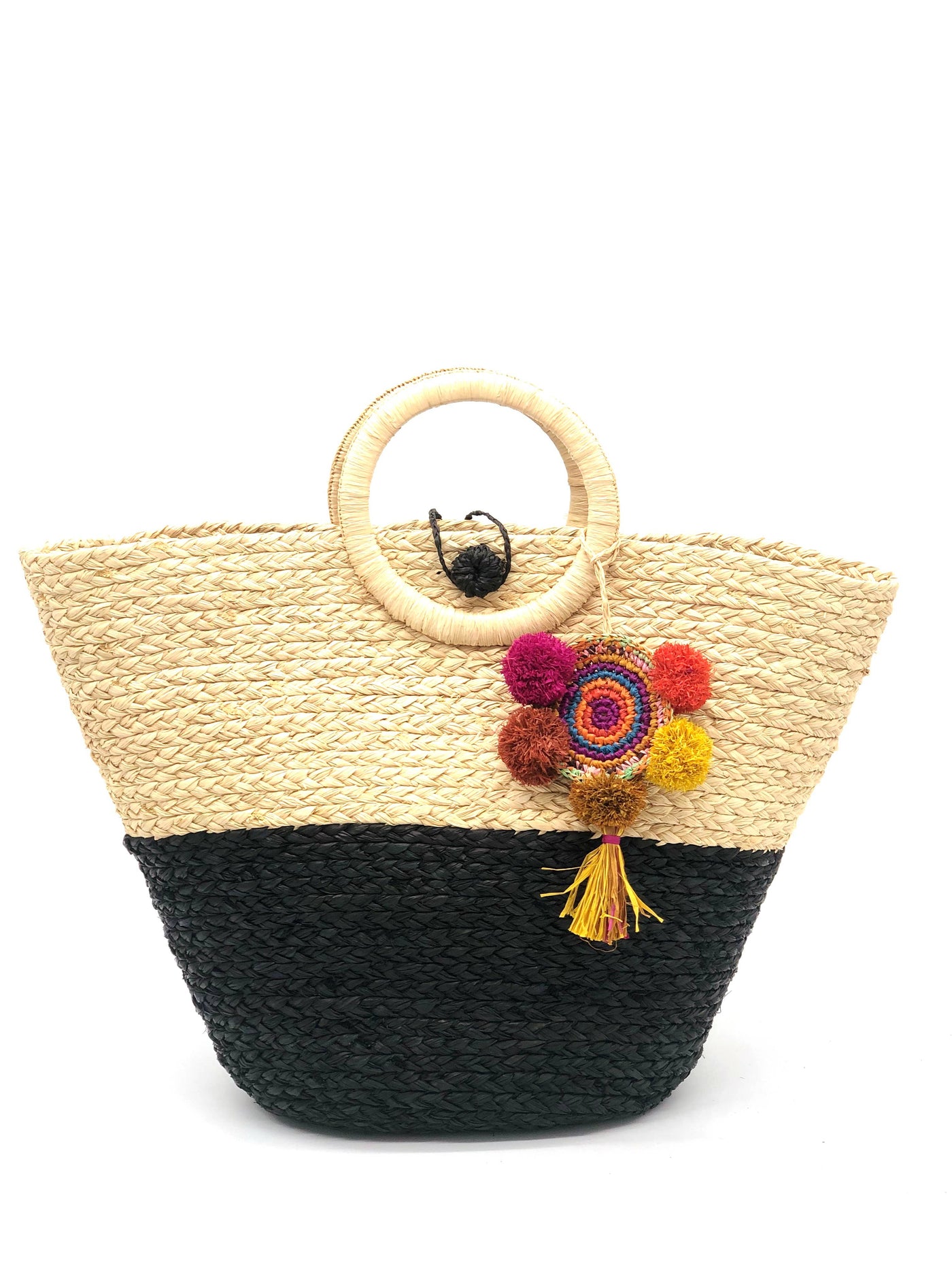 Bayside Braided Black & Natural Basket